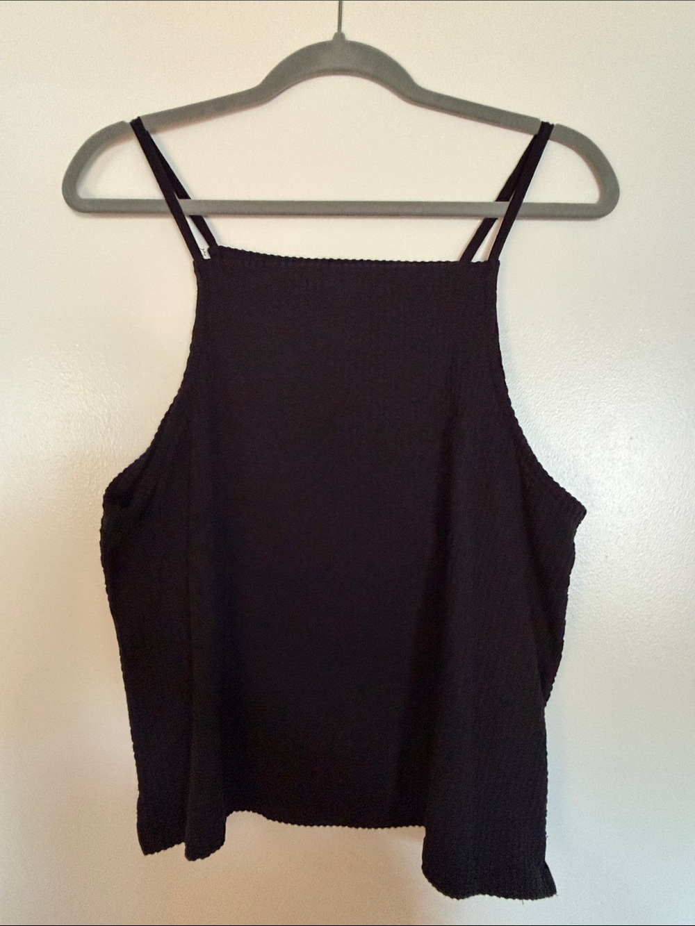 Madewell Black Double-Strap Square-Neck Tank